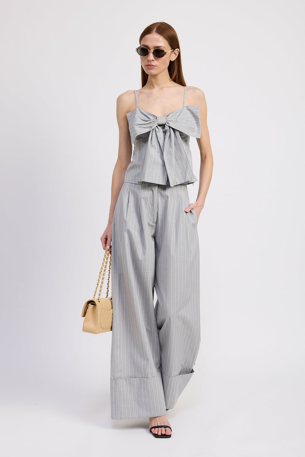 BOW DETAIL PEPLUM TOP