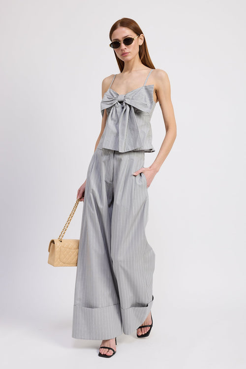 BOW DETAIL PEPLUM TOP