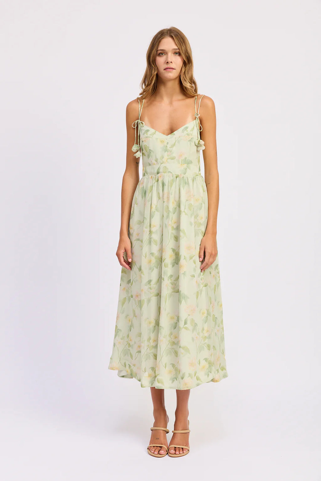 TIE DETAIL MIDI DRESS