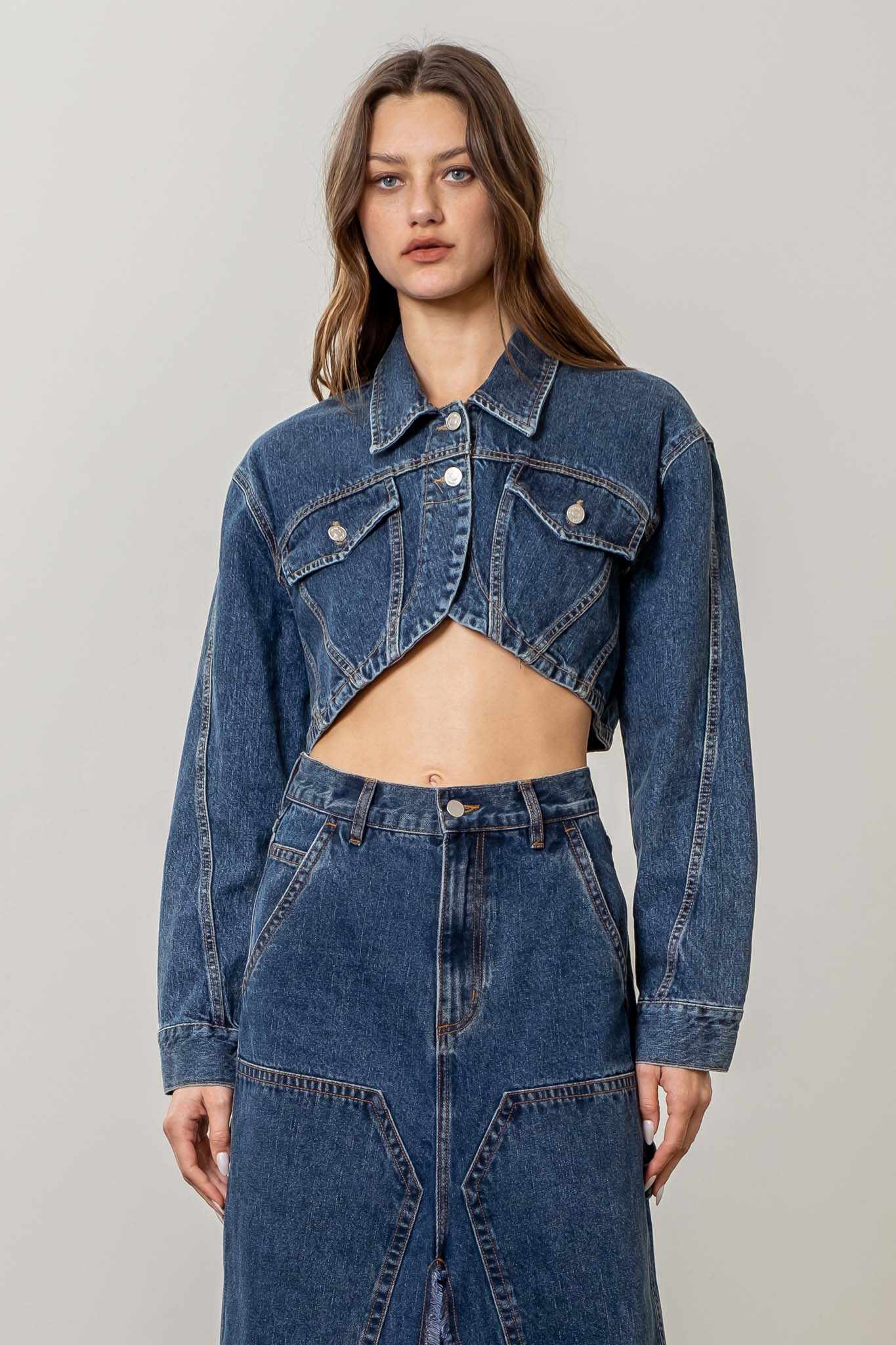 CROP DENIM JACKET