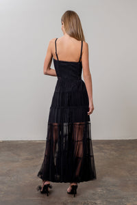 SEMI-SHEER TIERED DRESS