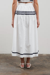 STRIPE CROPTOP/MIDI SKIRT SET