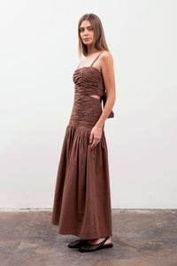 DROPPED WAIST MIDI DRESS