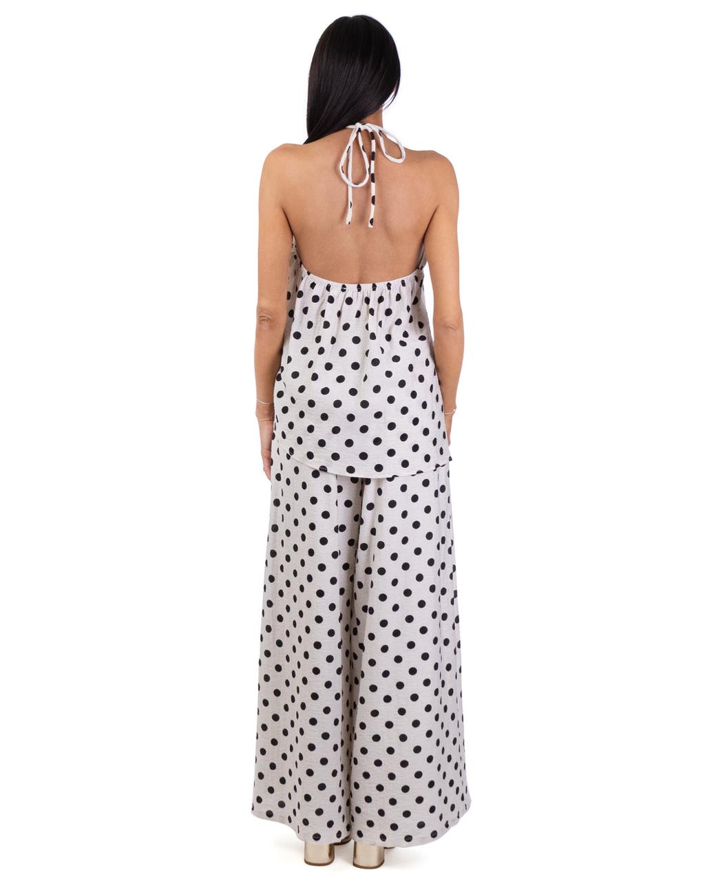 LINEN HALTER TANK/WIDE LEG PANTS