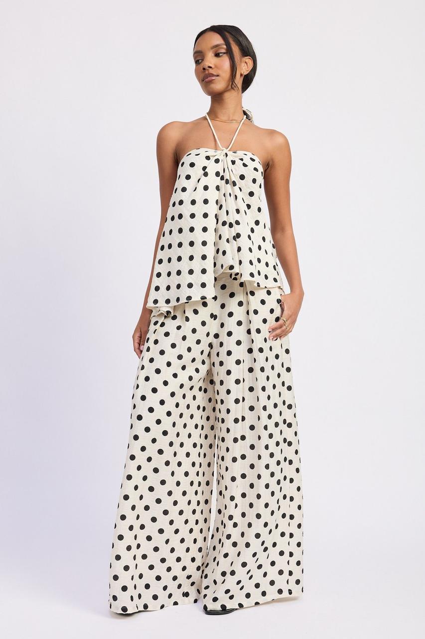 LINEN HALTER TANK/WIDE LEG PANTS