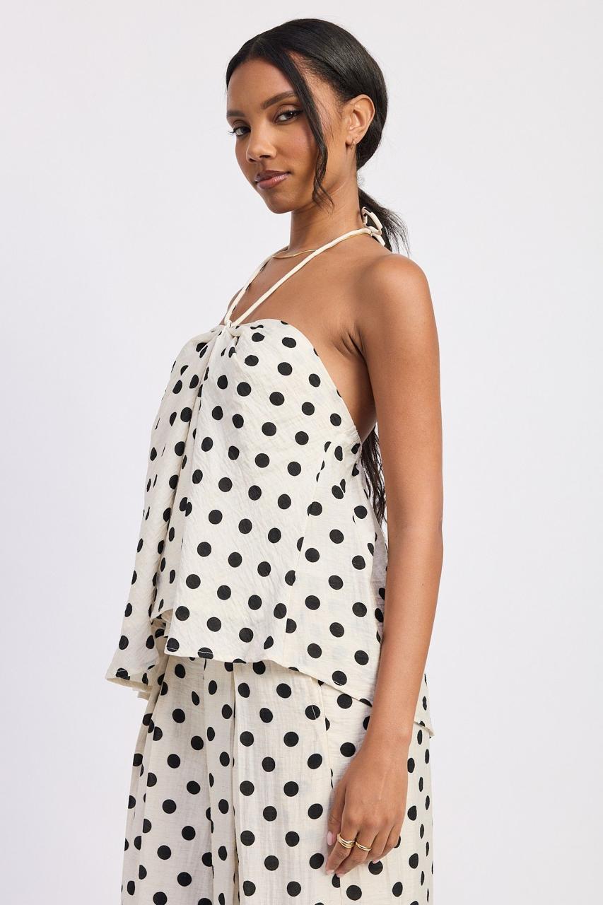 LINEN HALTER TANK/WIDE LEG PANTS