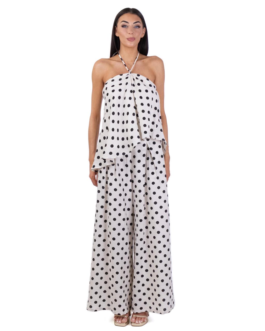 LINEN HALTER TANK/WIDE LEG PANTS