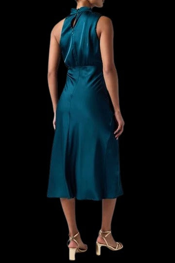 ASYMMETRICAL NECK MIDI DRESS