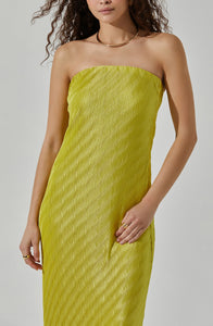 STRAPLESS TUBE MIDI DRESS