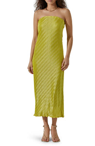STRAPLESS TUBE MIDI DRESS