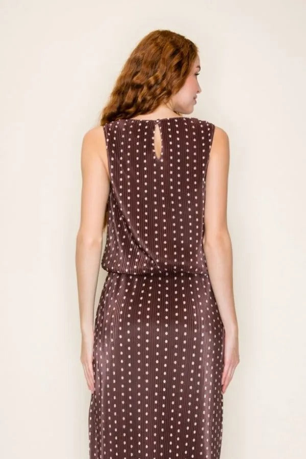 POLKA DOT BUBBLE TOP/MIDI SKIRT SET