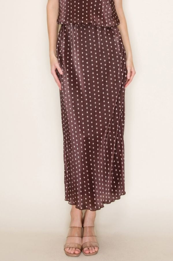 POLKA DOT BUBBLE TOP/MIDI SKIRT SET