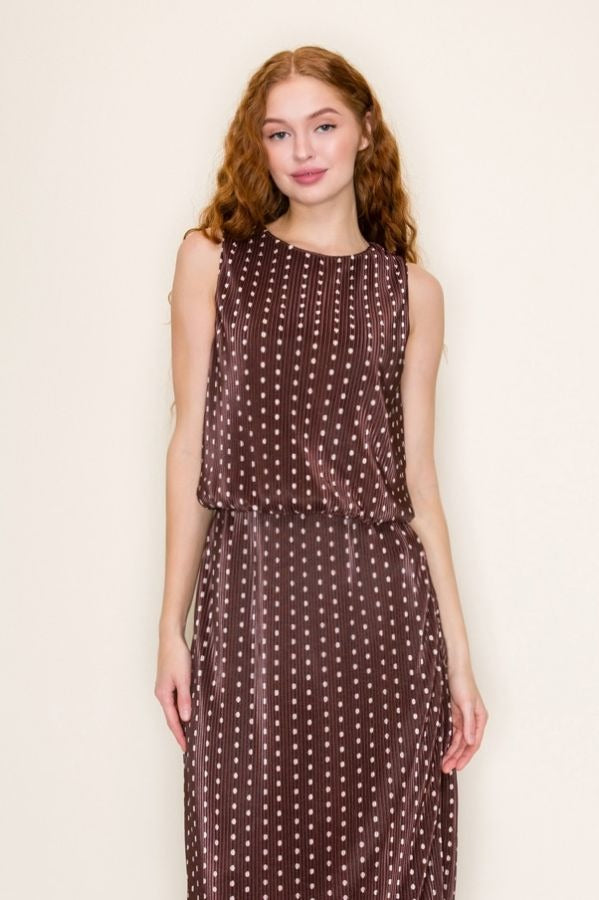 POLKA DOT BUBBLE TOP/MIDI SKIRT SET